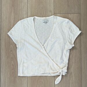 Madewell Texture & Thread Wrap Top
